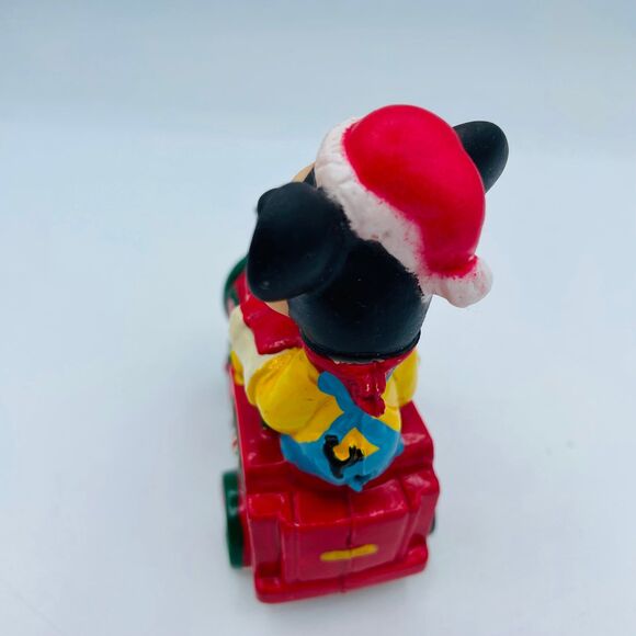 Vintage Hand Painted Mickey Mouse Conductor Riding Plastic Train Christmas - Picture 7 of 7